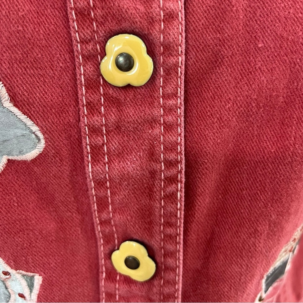 Roncelli Vintage 1970s Novelty Train Appliqué Denim Jacket Top Wearable Art Sz S - Picture 11 of 16